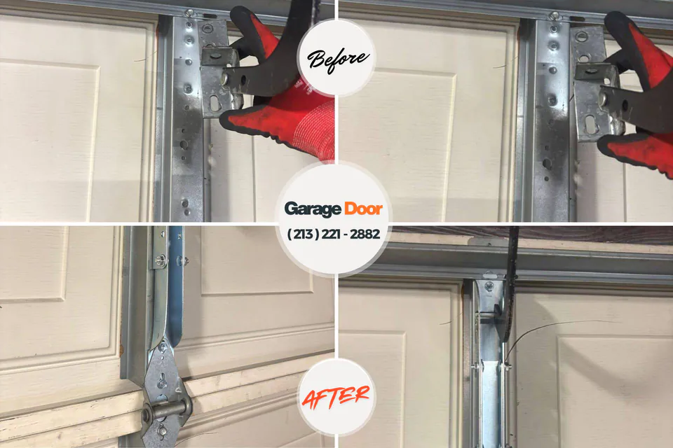 Before and after: garage door repair Mountain View, HI